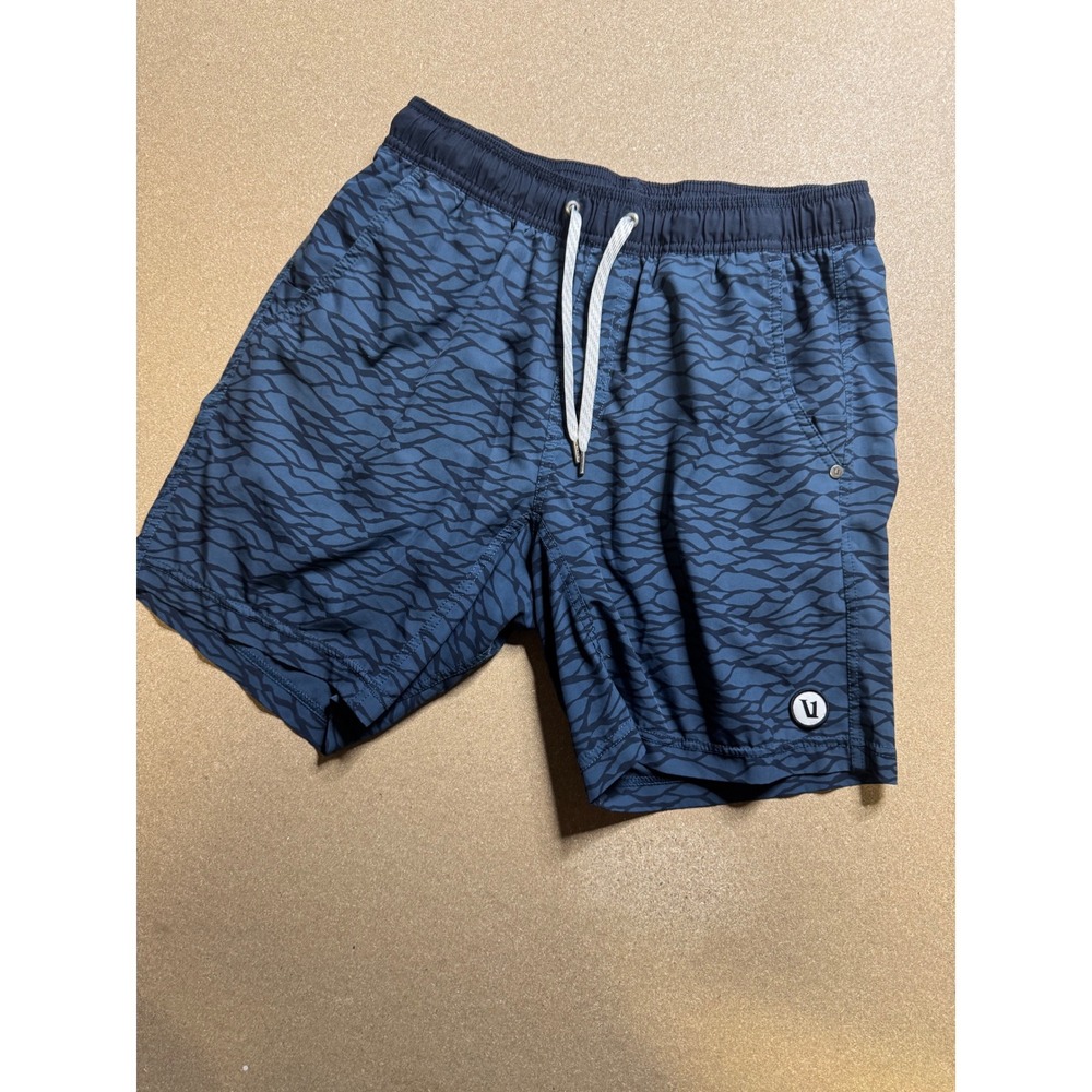 Lululemon Men's Swim Trunks Shorts Blue Black‎ Patterned Drawstring Pockets